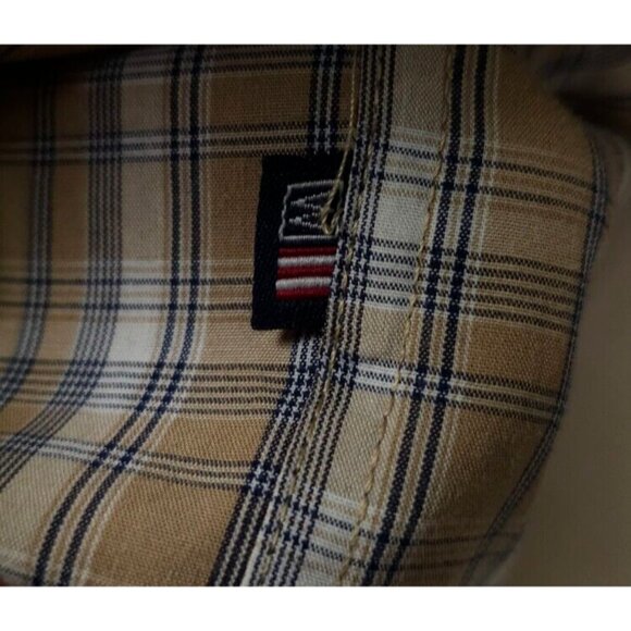 Wrangler Cool River Mens Large Tan Plaid  Short Sleeve Button Down Western Shirt - Picture 10 of 11